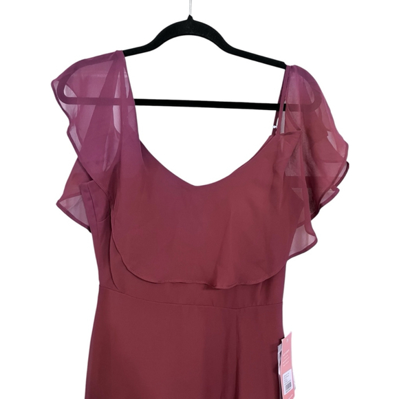 Birdy Gray NWT Jane Convertible Dress Size XS Chiffon Rosewood Lined Pockets - Picture 3 of 9